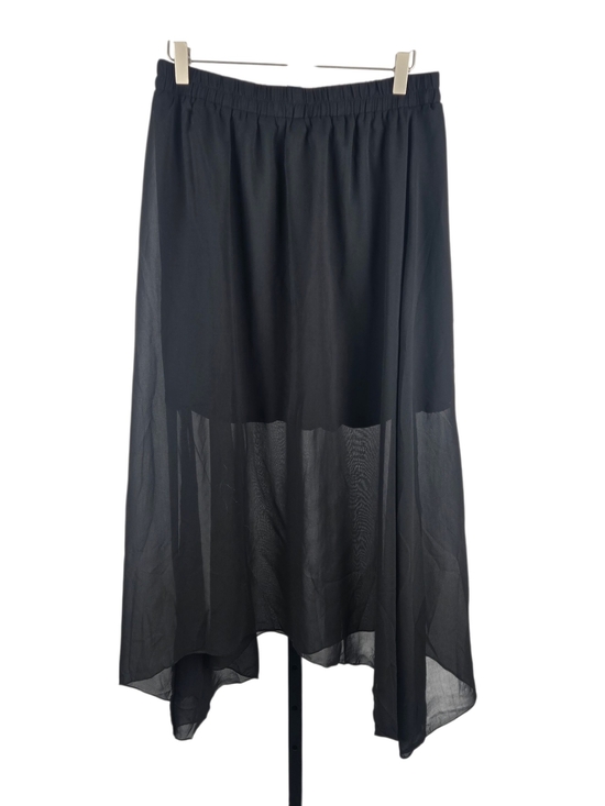 Disturbia Dresses & Skirts - Disturbia Sheer Asymmetrical Handkerchief Hem Skirt Black Size Large